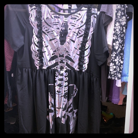 Iron Fist Dresses & Skirts - Iron Fist brand new holographic skeleton dress 🔥